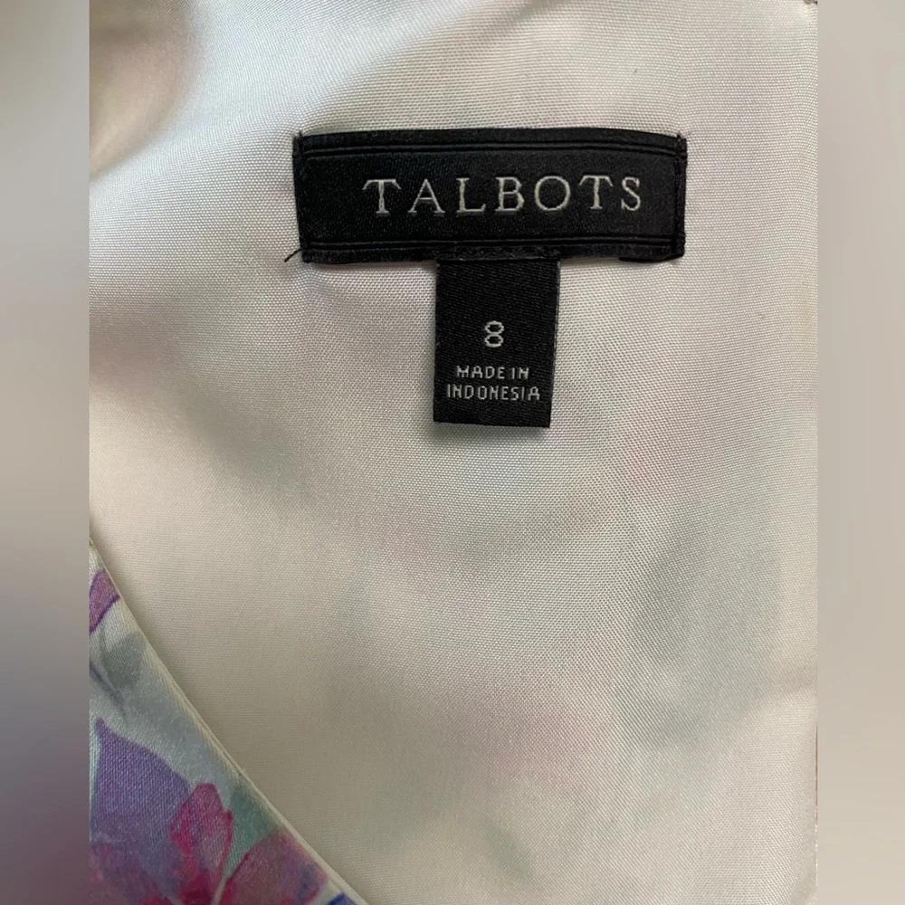 Talbots Floral Kaleidoscope Print Dress With Belt Size 8 - Picture 5 of 7